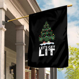 Funny Christmas Weed Garden Flag Let's Get Lit Weeds Xmas Tree TS11 Print Your Wear