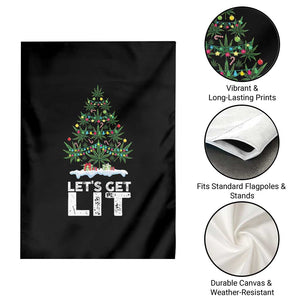Funny Christmas Weed Garden Flag Let's Get Lit Weeds Xmas Tree TS11 Print Your Wear