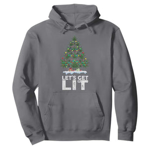Funny Christmas Weed Hoodie Let's Get Lit Weeds Xmas Tree TS11 Charcoal Print Your Wear