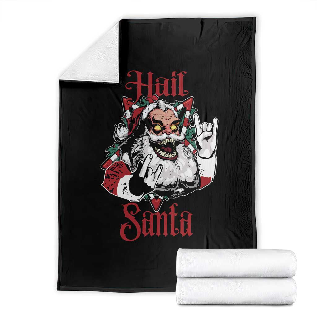 Hail Santa Heavy Metal Christmas Throw Blanket Krampus Xmas Rock & Roll TS11 Black Print Your Wear