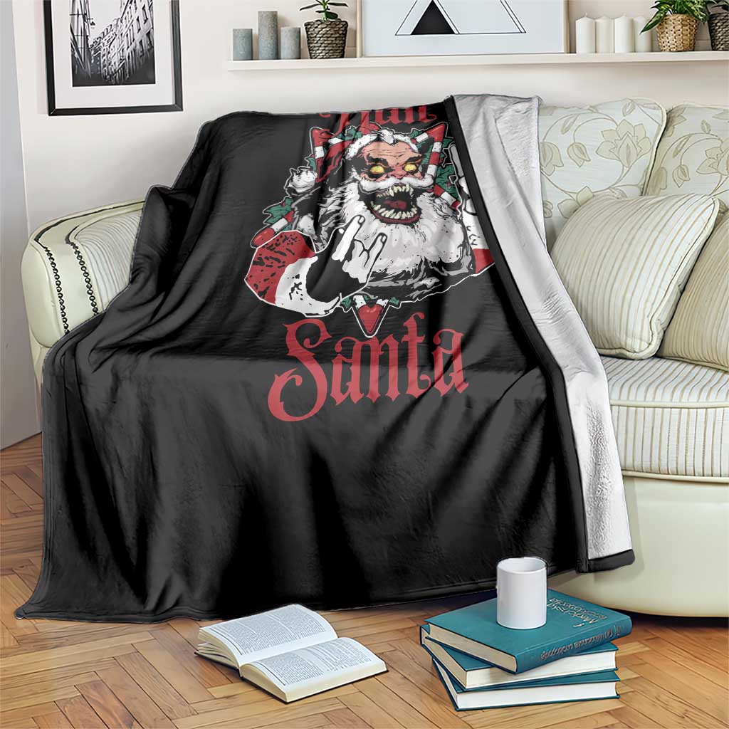 Hail Santa Heavy Metal Christmas Throw Blanket Krampus Xmas Rock & Roll TS11 Print Your Wear