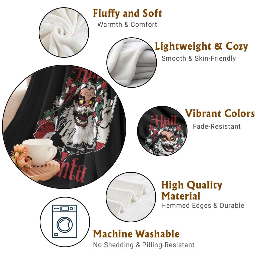 Hail Santa Heavy Metal Christmas Throw Blanket Krampus Xmas Rock & Roll TS11 Print Your Wear