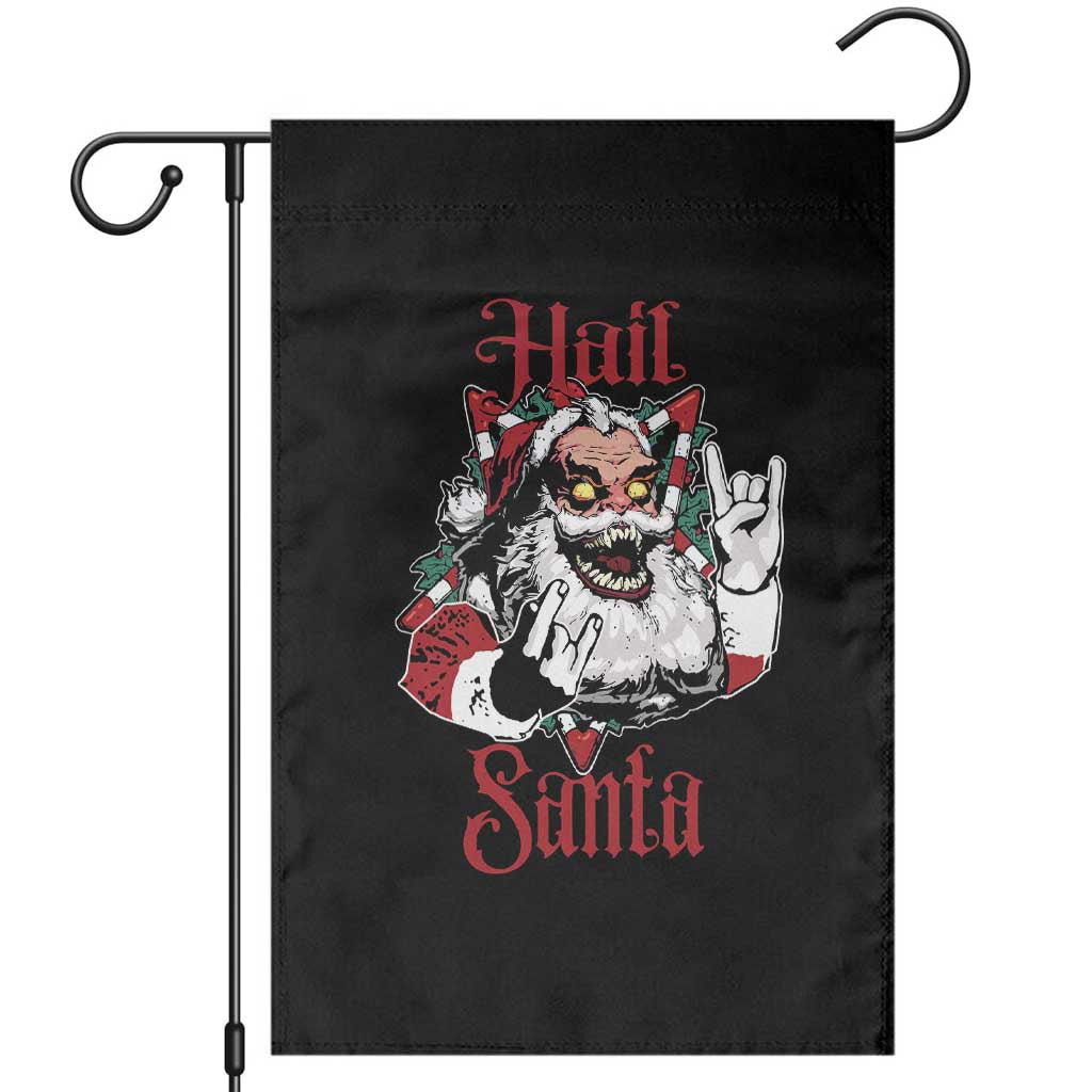 Hail Santa Heavy Metal Christmas Garden Flag Krampus Xmas Rock & Roll TS11 Black Print Your Wear