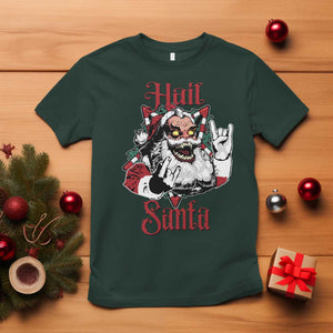 Hail Santa Heavy Metal Christmas T Shirt Krampus Xmas Rock & Roll TS11 Dark Forest Green Print Your Wear