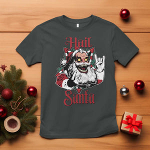 Hail Santa Heavy Metal Christmas T Shirt Krampus Xmas Rock & Roll TS11 Dark Heather Print Your Wear