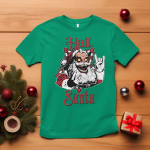 Hail Santa Heavy Metal Christmas T Shirt Krampus Xmas Rock & Roll TS11 Irish Green Print Your Wear