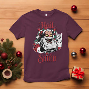 Hail Santa Heavy Metal Christmas T Shirt Krampus Xmas Rock & Roll TS11 Maroon Print Your Wear