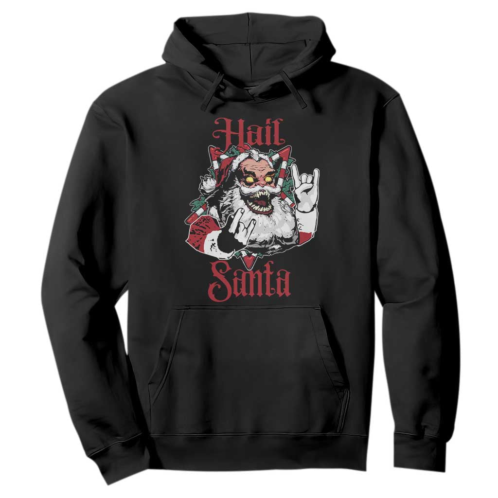 Hail Santa Heavy Metal Christmas Hoodie Krampus Xmas Rock & Roll TS11 Black Print Your Wear