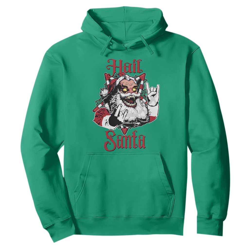 Hail Santa Heavy Metal Christmas Hoodie Krampus Xmas Rock & Roll TS11 Irish Green Print Your Wear