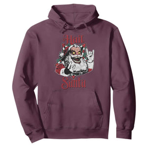 Hail Santa Heavy Metal Christmas Hoodie Krampus Xmas Rock & Roll TS11 Maroon Print Your Wear