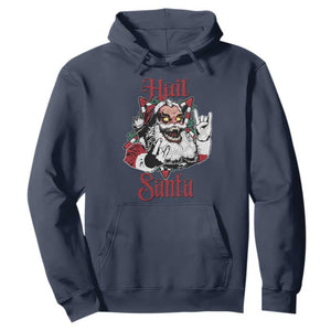 Hail Santa Heavy Metal Christmas Hoodie Krampus Xmas Rock & Roll TS11 Navy Print Your Wear