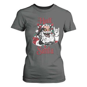 Hail Santa Heavy Metal Christmas T Shirt For Women Krampus Xmas Rock & Roll TS11 Dark Heather Print Your Wear