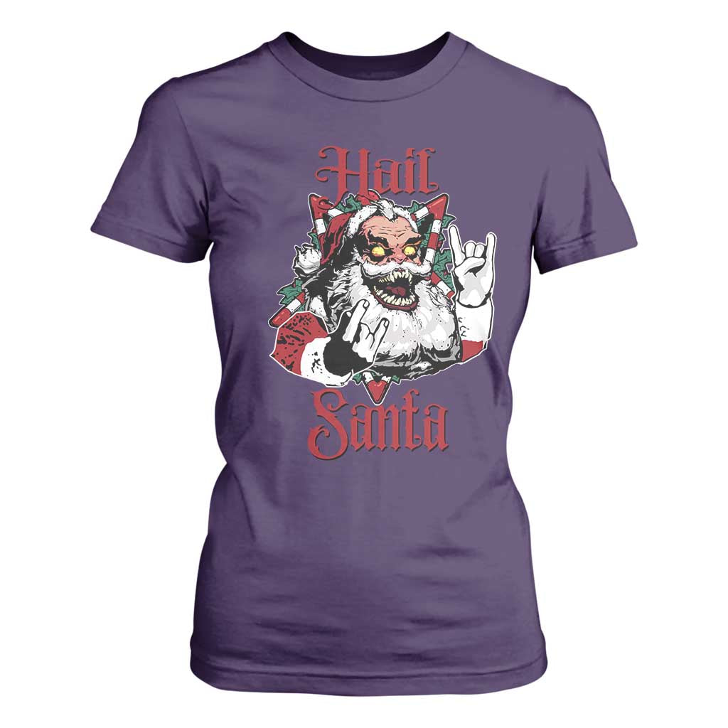 Hail Santa Heavy Metal Christmas T Shirt For Women Krampus Xmas Rock & Roll TS11 Purple Print Your Wear