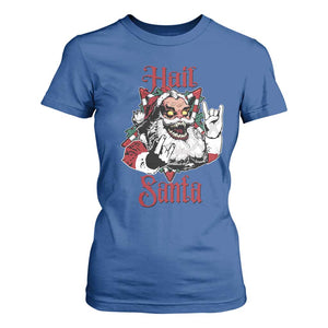 Hail Santa Heavy Metal Christmas T Shirt For Women Krampus Xmas Rock & Roll TS11 Royal Blue Print Your Wear