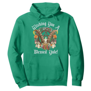 Wishing You A Blessed Yule Hoodie Yule Goat Pagan TS11 Irish Green Print Your Wear