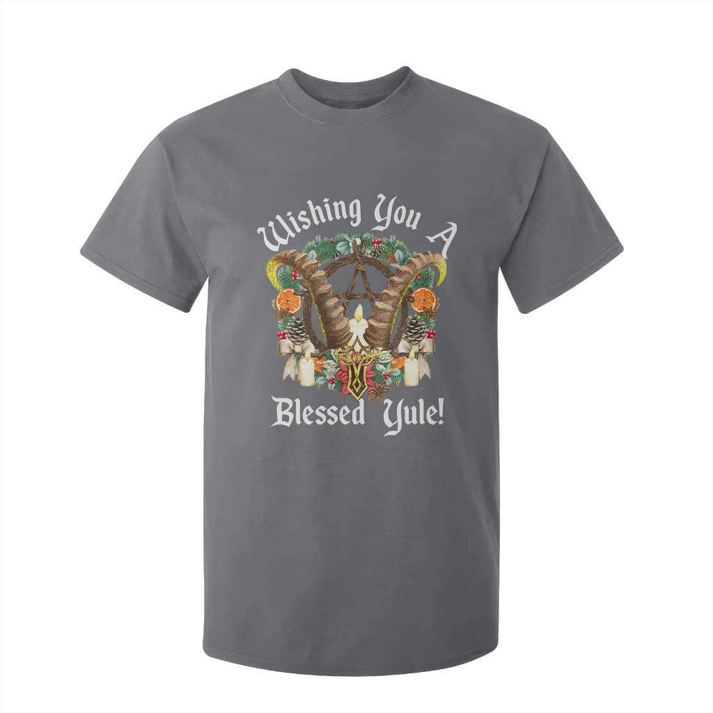 Wishing You A Blessed Yule T Shirt For Kid Yule Goat Pagan TS11 Charcoal Print Your Wear