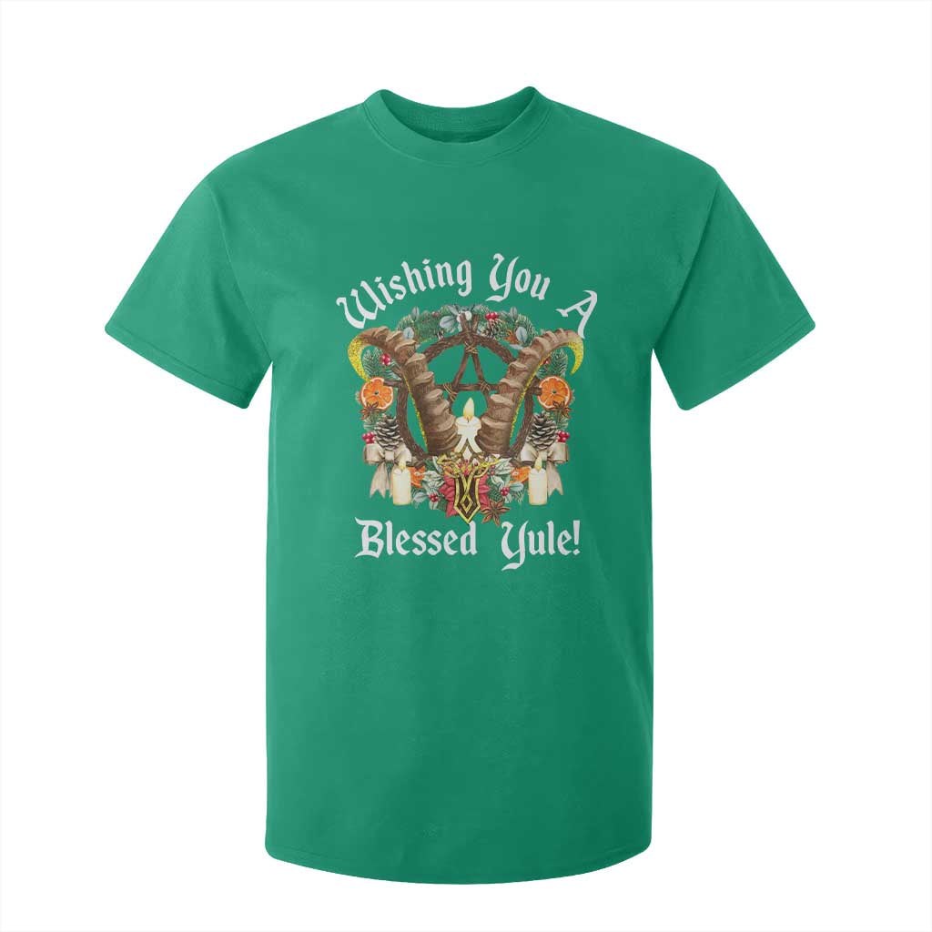 Wishing You A Blessed Yule T Shirt For Kid Yule Goat Pagan TS11 Irish Green Print Your Wear