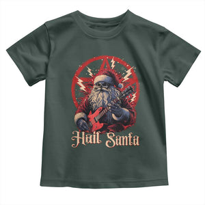 Funny Christmas Hail Santa Baby Shirt Sleigher Heavy Metal Xmas TS11 Dark Forest Green Print Your Wear