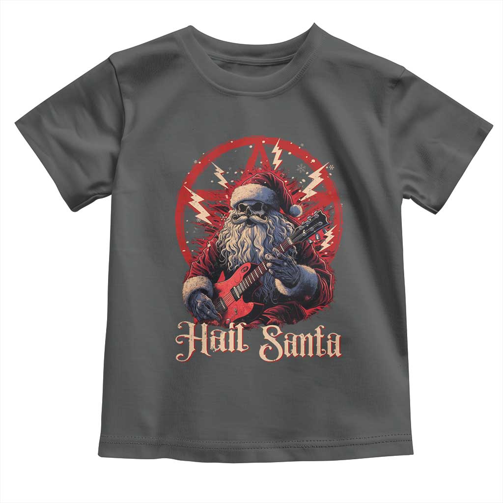 Funny Christmas Hail Santa Baby Shirt Sleigher Heavy Metal Xmas TS11 Dark Heather Print Your Wear