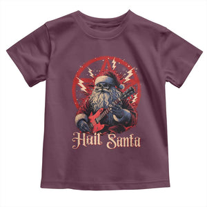 Funny Christmas Hail Santa Baby Shirt Sleigher Heavy Metal Xmas TS11 Maroon Print Your Wear