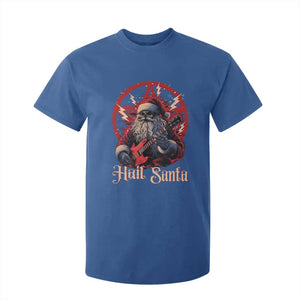 Funny Christmas Hail Santa T Shirt For Kid Sleigher Heavy Metal Xmas TS11 Royal Blue Print Your Wear