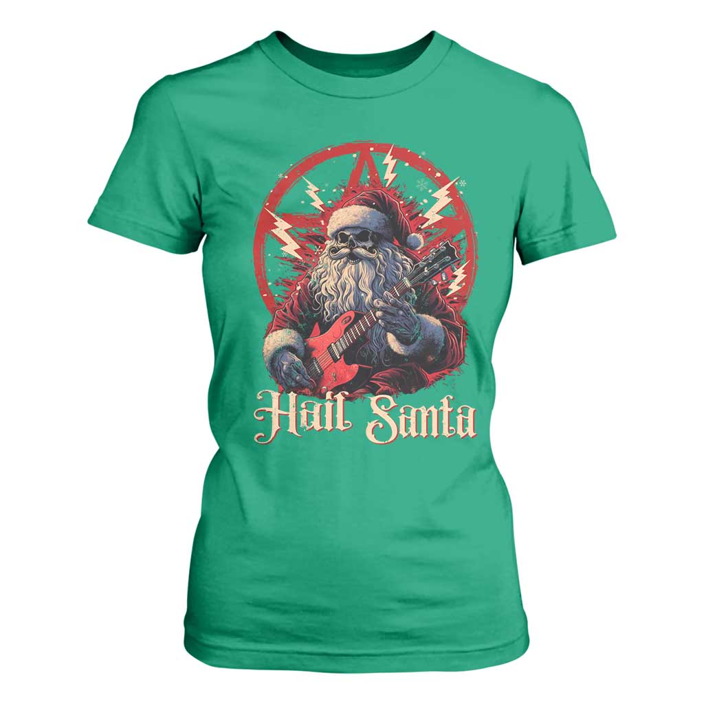 Funny Christmas Hail Santa T Shirt For Women Sleigher Heavy Metal Xmas TS11 Irish Green Print Your Wear