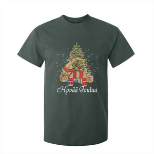 Hyv joulua T Shirt For Kid Finland Christmas Yulegoat Xmas Tree Himmeli TS11 Dark Forest Green Print Your Wear