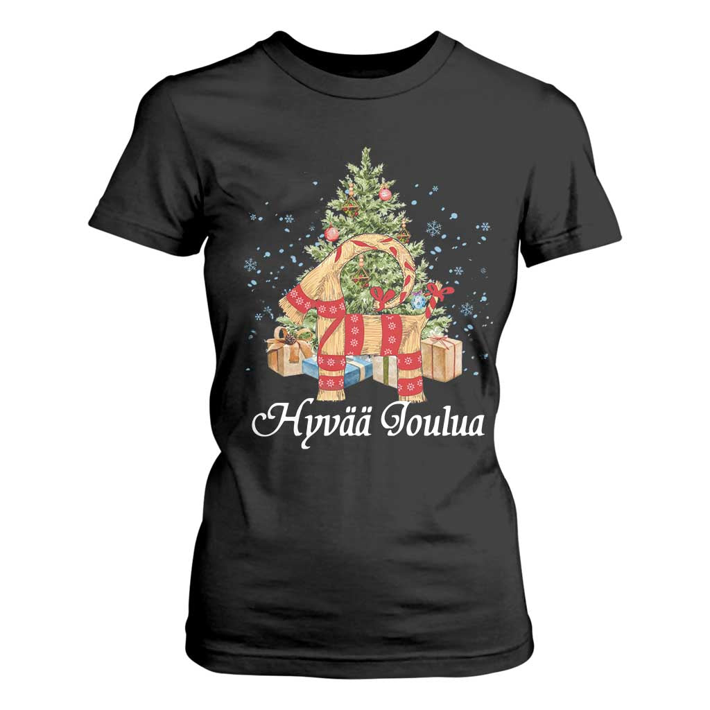 Hyv joulua T Shirt For Women Finland Christmas Yulegoat Xmas Tree Himmeli TS11 Black Print Your Wear