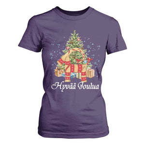 Hyv joulua T Shirt For Women Finland Christmas Yulegoat Xmas Tree Himmeli TS11 Purple Print Your Wear