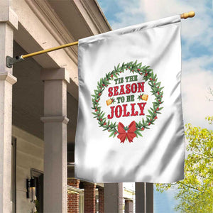 Funny Weed Christmas Garden Flag Tis The Season To Be Jolly Xmas Wreath TS11 Print Your Wear