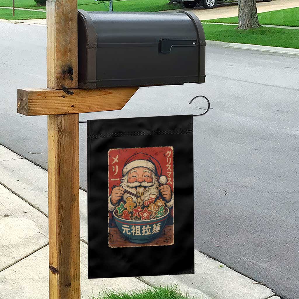 Santa Eating Ramen Noodles Japanese Christmas Garden Flag TS11 Print Your Wear
