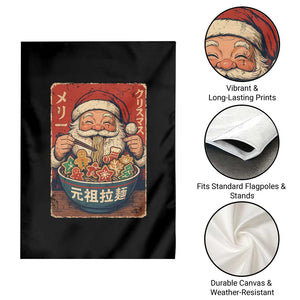 Santa Eating Ramen Noodles Japanese Christmas Garden Flag TS11 Print Your Wear