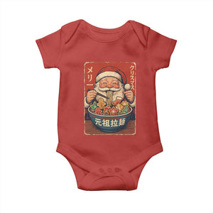 Santa Eating Ramen Noodles Japanese Christmas Baby Onesie TS11 Red Print Your Wear
