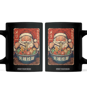 Santa Eating Ramen Noodles Japanese Christmas Coffee Mug TS11 Black Print Your Wear