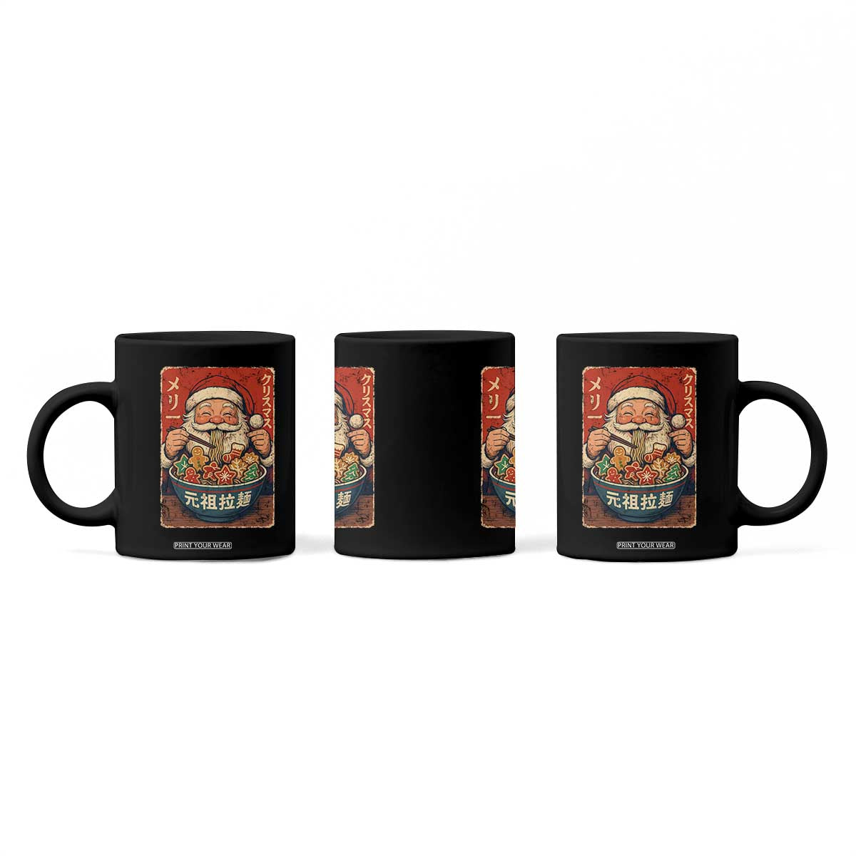 Santa Eating Ramen Noodles Japanese Christmas Coffee Mug TS11 Print Your Wear