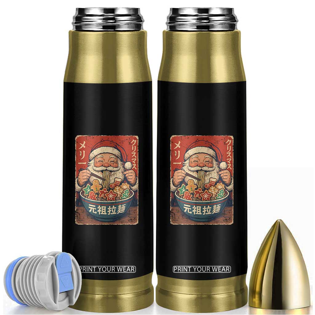 Santa Eating Ramen Noodles Japanese Christmas Bullet Tumbler TS11 Black Print Your Wear