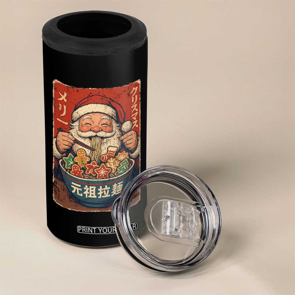 Santa Eating Ramen Noodles Japanese Christmas 4 in 1 Can Cooler Tumbler TS11 Print Your Wear