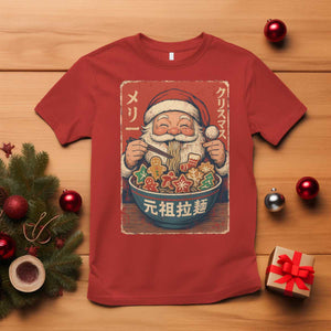 Santa Eating Ramen Noodles Japanese Christmas T Shirt TS11 Red Print Your Wear