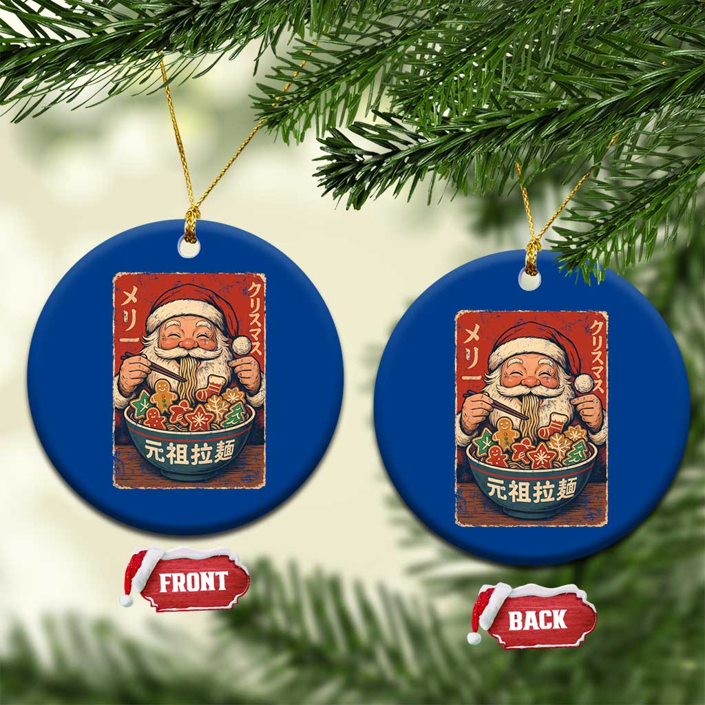Santa Eating Ramen Noodles Japanese Christmas Ceramic Ornament TS11 1pc Blue Print Your Wear
