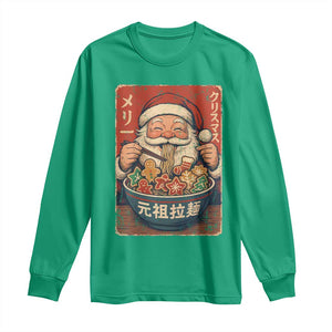 Santa Eating Ramen Noodles Japanese Christmas Long Sleeve Shirt TS11 Irish Green Print Your Wear