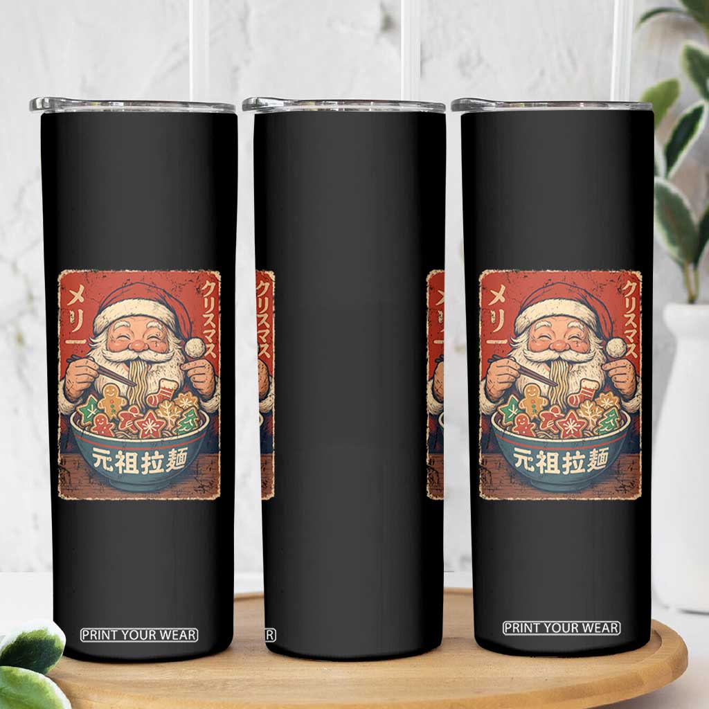 Santa Eating Ramen Noodles Japanese Christmas Skinny Tumbler TS11 Print Your Wear