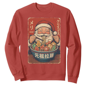 Santa Eating Ramen Noodles Japanese Christmas Sweatshirt TS11 Red Print Your Wear