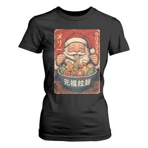 Santa Eating Ramen Noodles Japanese Christmas T Shirt For Women TS11 Black Print Your Wear
