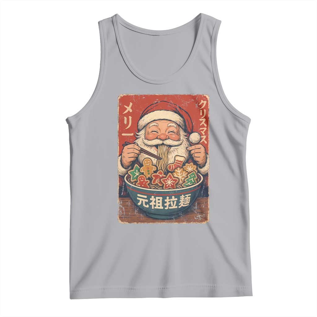 Santa Eating Ramen Noodles Japanese Christmas Tank Top TS11 Athletic Heather Print Your Wear
