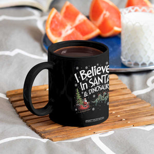 Funny Christmas Dino Coffee Mug I Believe In Santa And Dinosaur TS11 Print Your Wear