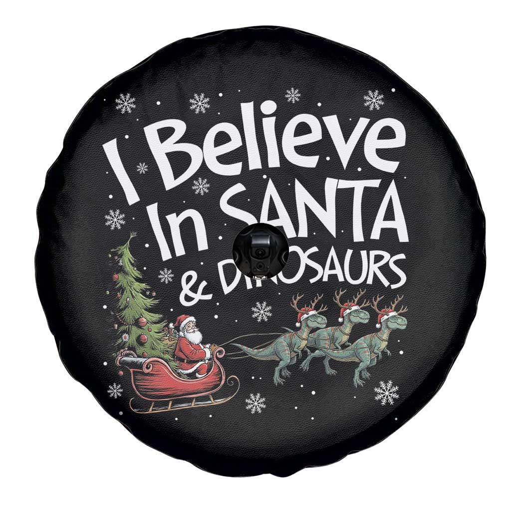 Funny Christmas Dino Spare Tire Cover I Believe In Santa And Dinosaur TS11 Print Your Wear