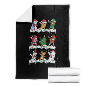 Dabbing Santa Elf Friends Christmas Light Throw Blanket TS11 Black Print Your Wear