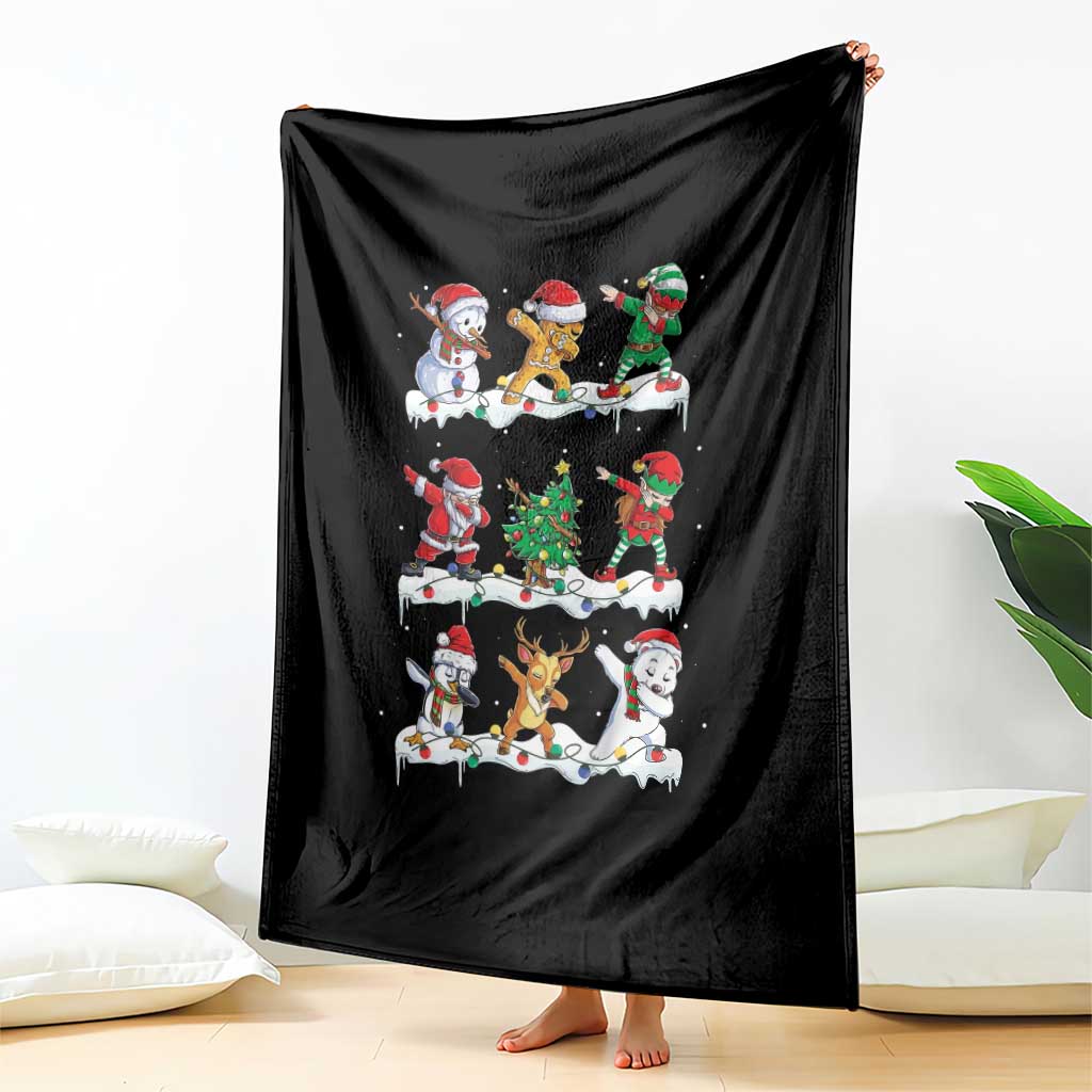 Dabbing Santa Elf Friends Christmas Light Throw Blanket TS11 Print Your Wear