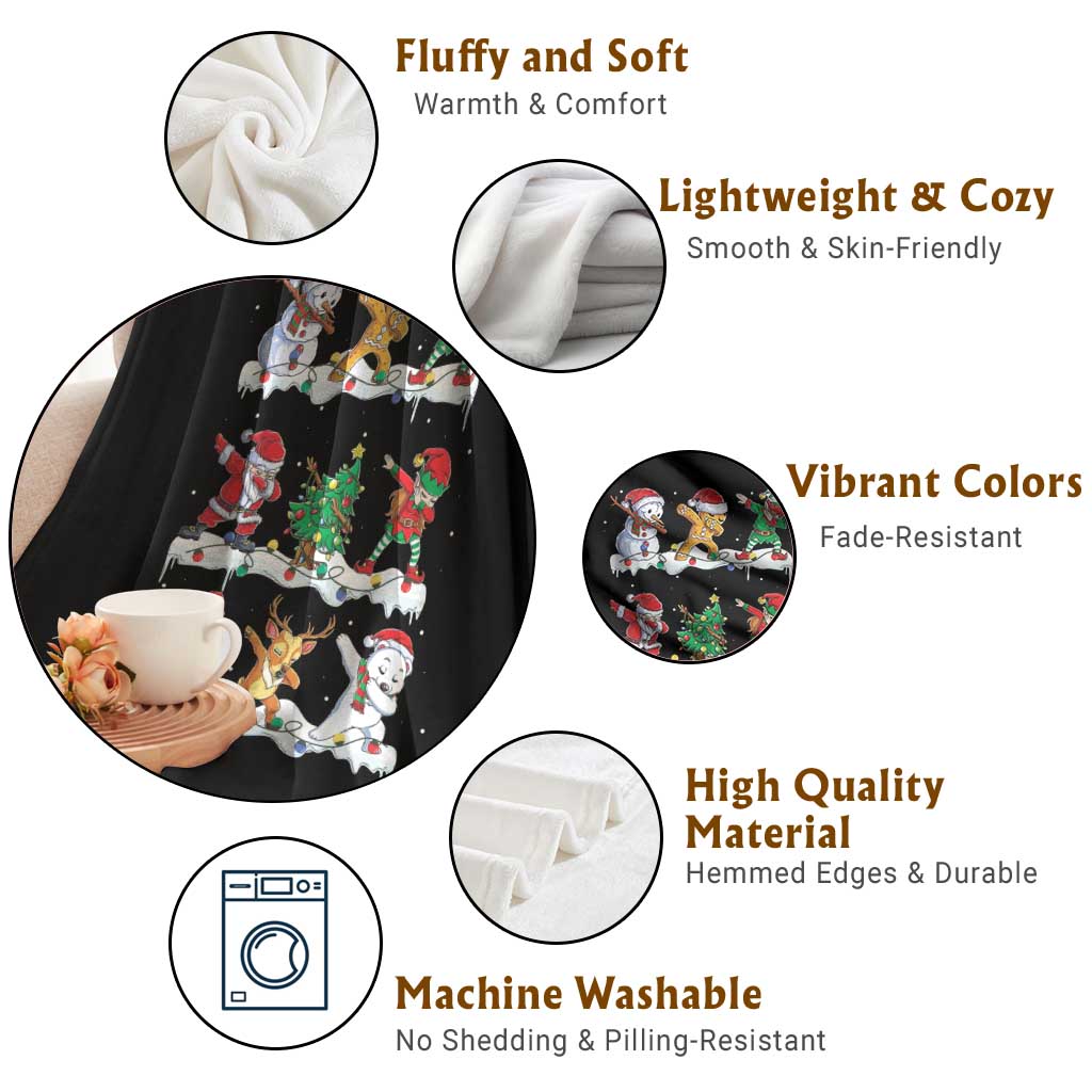 Dabbing Santa Elf Friends Christmas Light Throw Blanket TS11 Print Your Wear