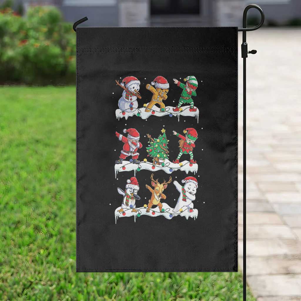 Dabbing Santa Elf Friends Christmas Light Garden Flag TS11 Print Your Wear